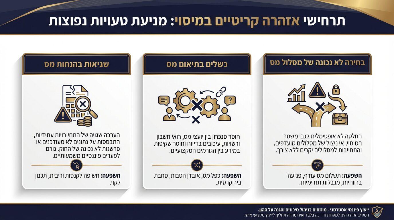טעויות נפוצות בהכנסה פסיבית שעולות כסף · איור המדגים טעויות מיסוי נפוצות