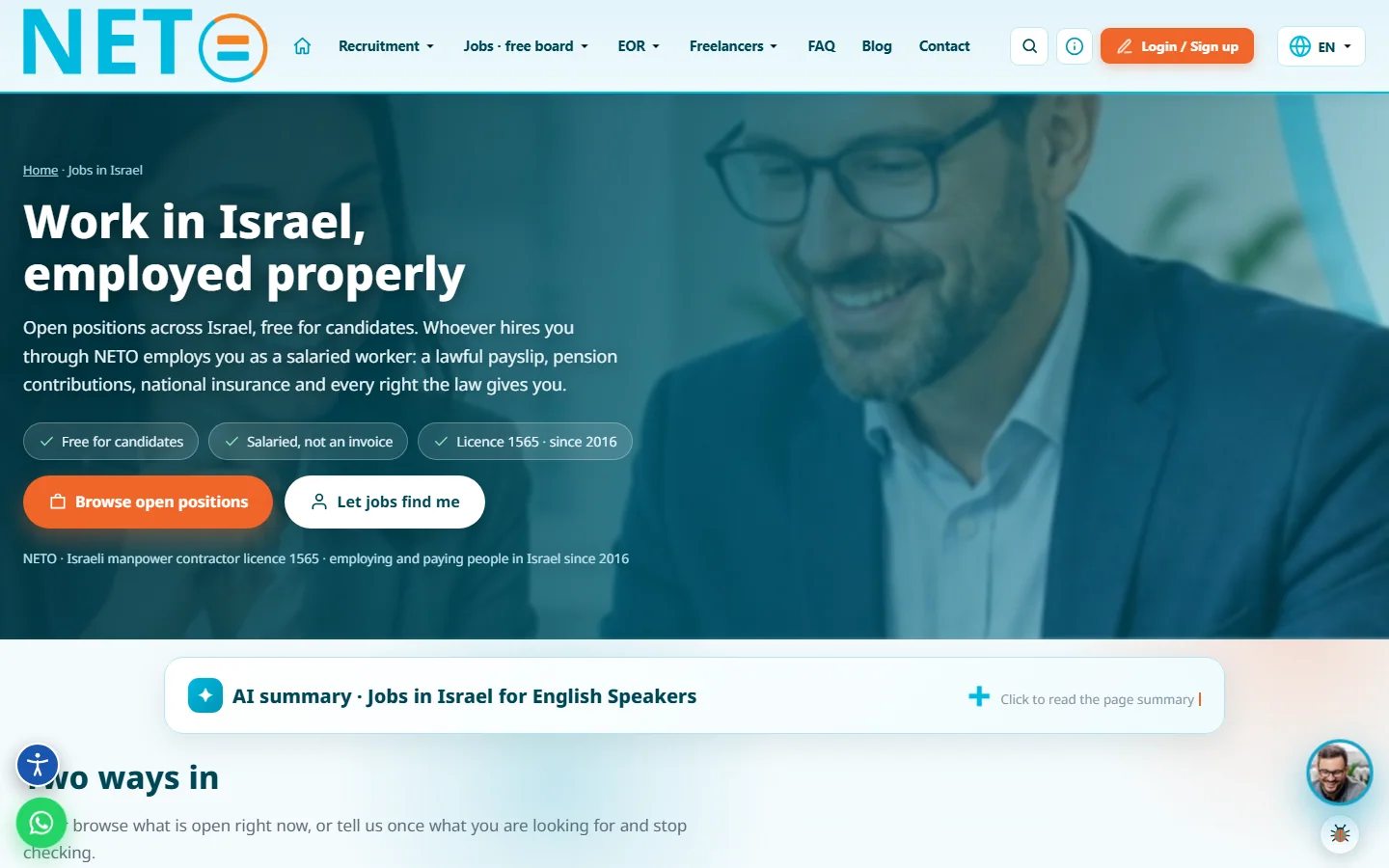 The NETO job board · disclosed pay or a salary estimate on every listing
