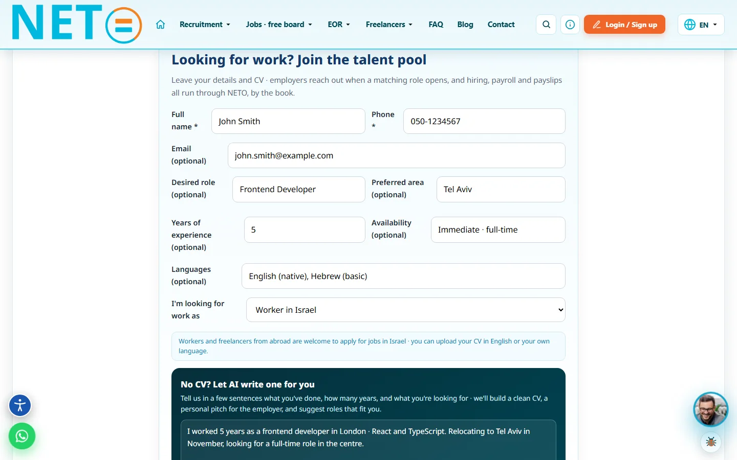 The NETO job board · AI smart search and disclosed pay