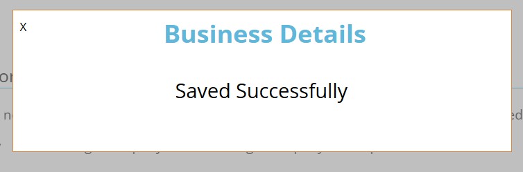 Business details saved