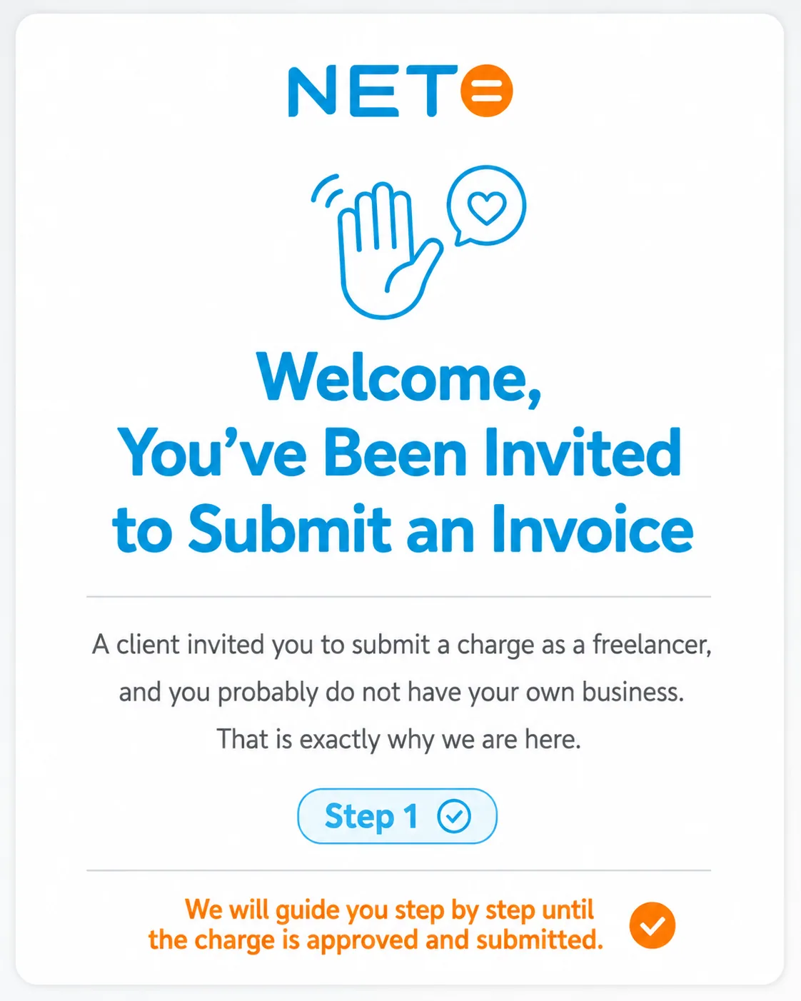 Step 1 · The freelancer was invited to submit an invoice