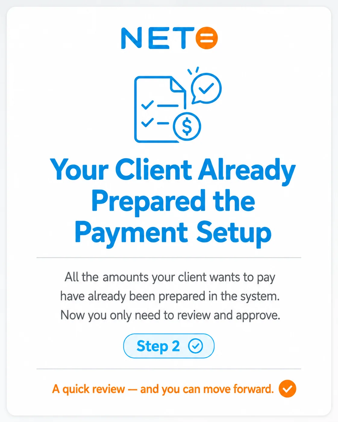 Step 2 · The client already prepared the payment setup