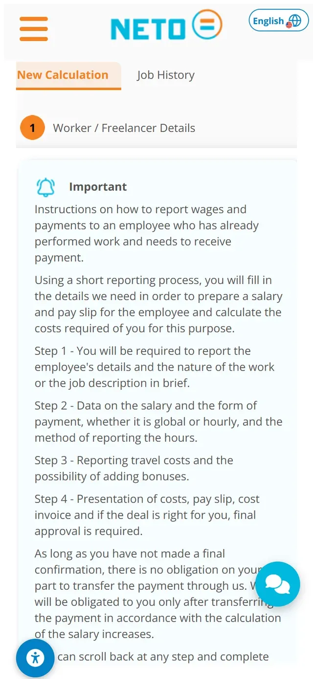 Step 3 · the New Calculation tab on a phone with the four-part reporting process explained