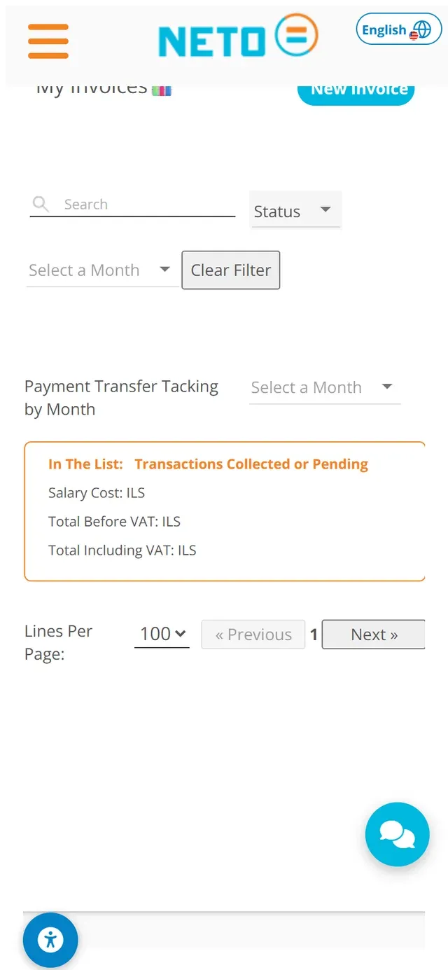 Step 5 · the My Invoices screen on a phone with filters and payment tracking by month