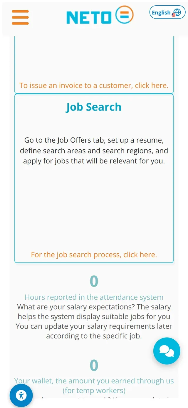 Step 2 · the Job Search card and the live counters on the worker dashboard