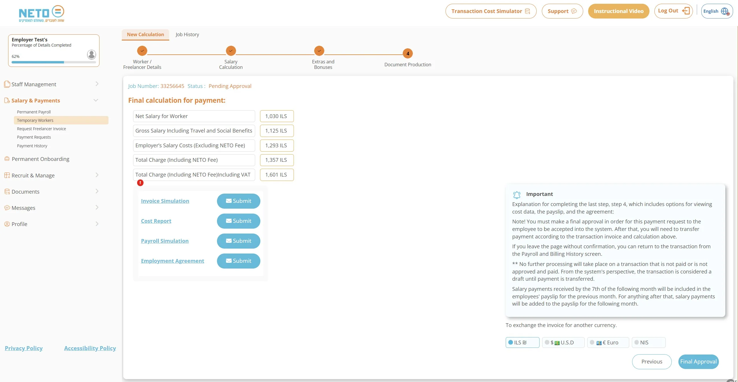 The final calculation step · documents to produce