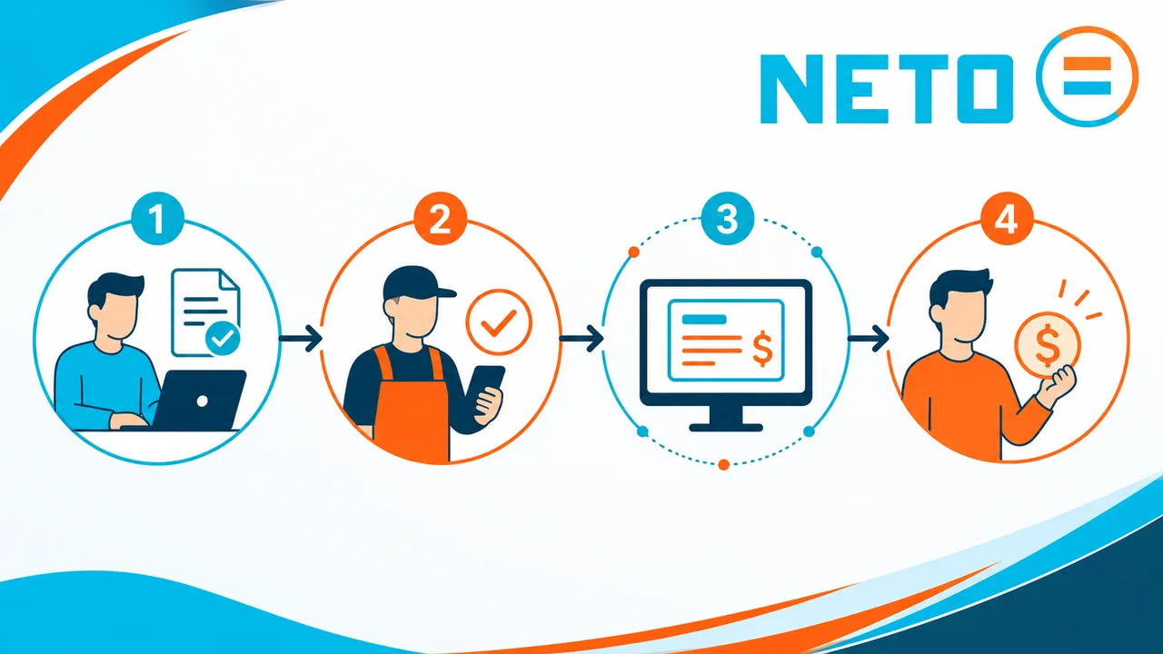 كيف يعمل NETO · العملية في 4 خطوات