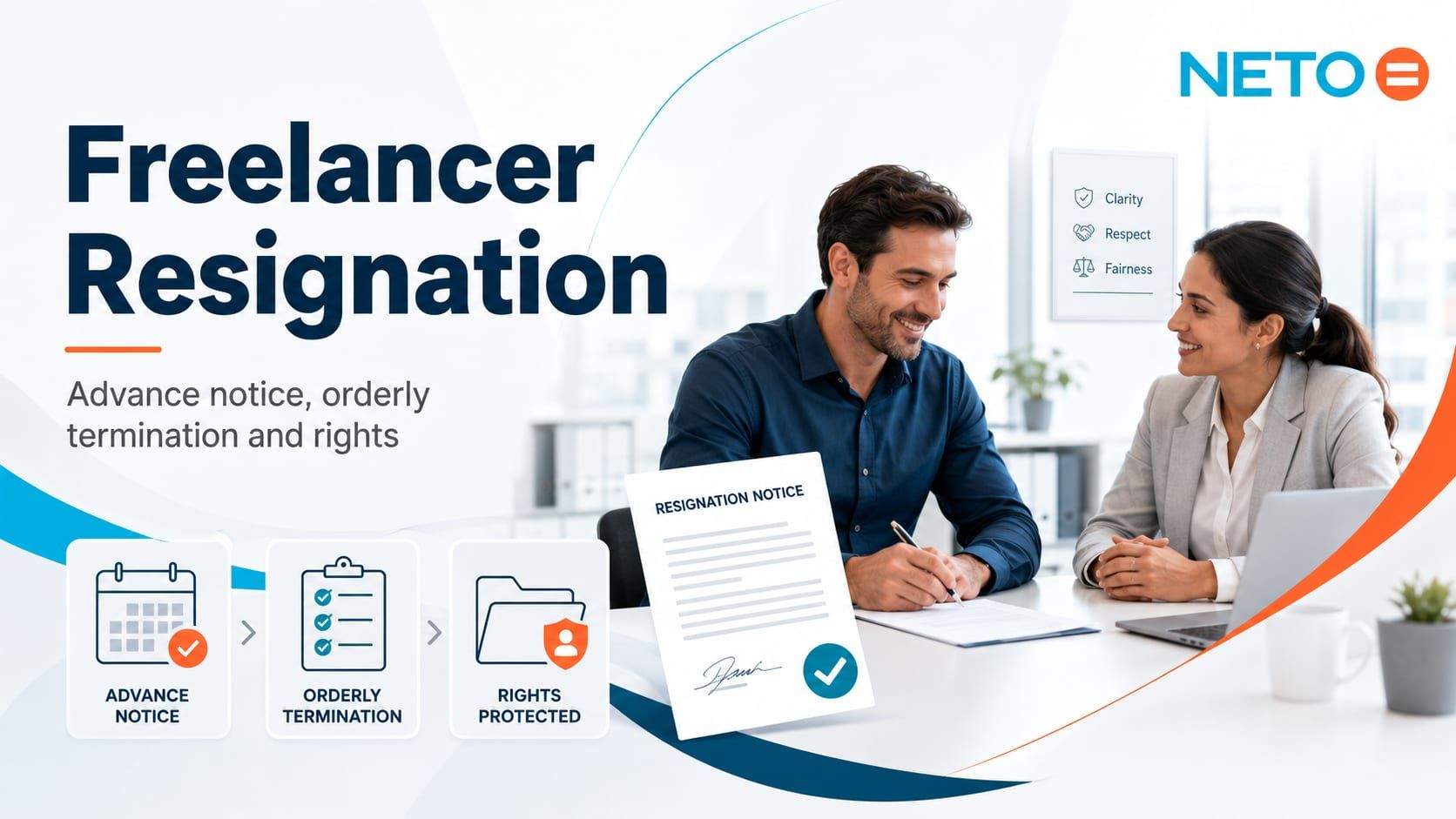 Freelancer resignation · advance notice, orderly termination and rights