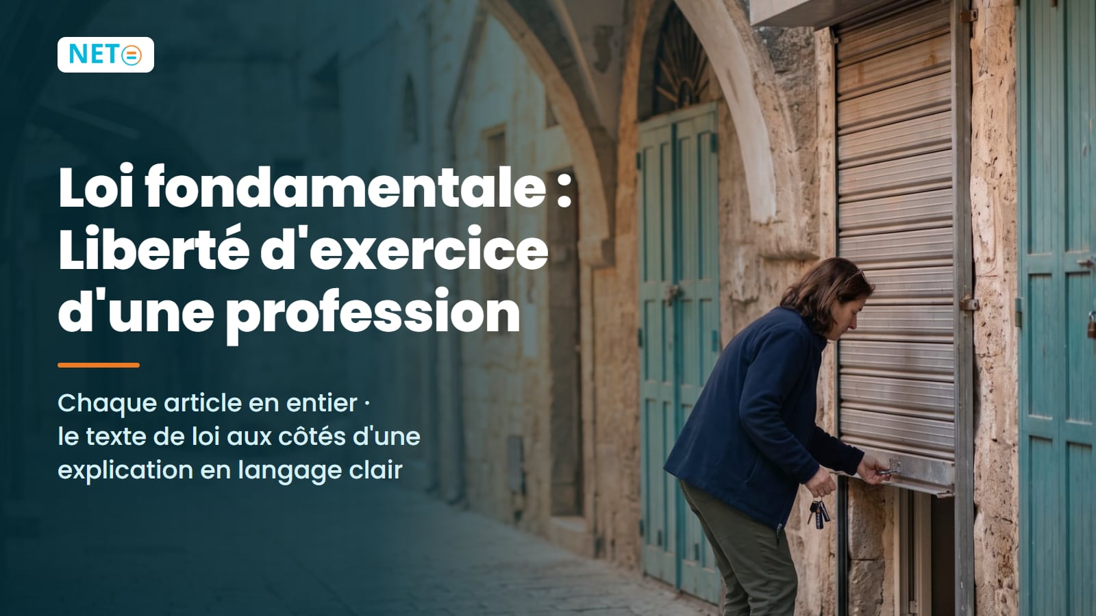 Loi fondamentale : Liberté d'exercice d'une profession · Texte intégral de chaque article avec guide clair · NETO ("נטו עבודה") Loi fondamentale : Liberté d'exercice d'une profession · Texte intégral de chaque article avec guide clair · NETO ("נטו עבודה")