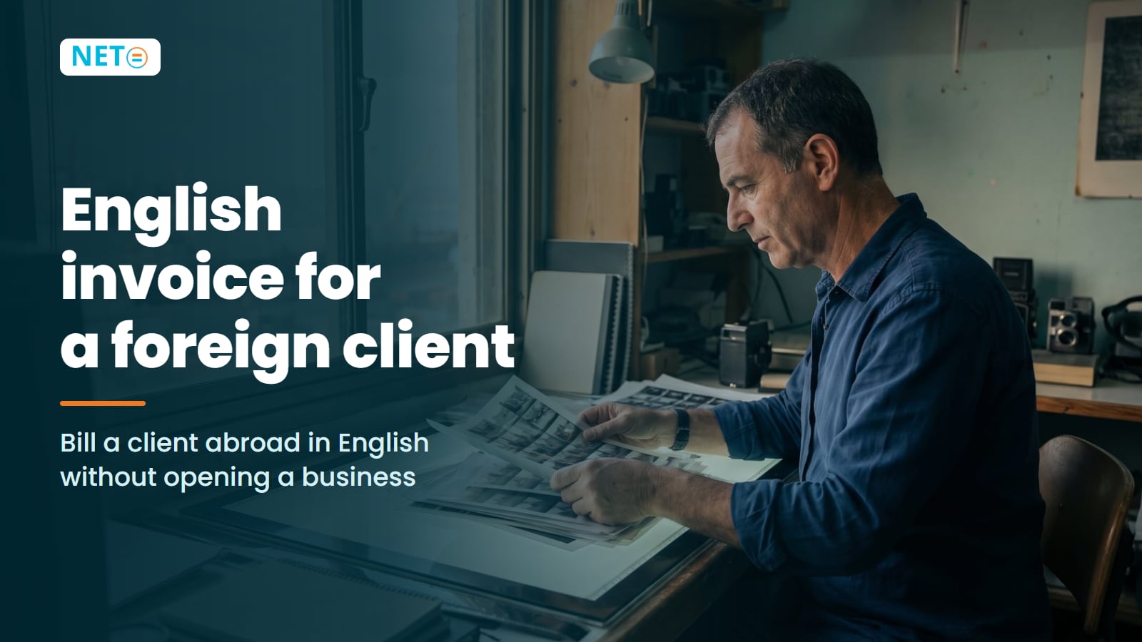 English Invoice for a Foreign Client, Without Opening a Business · NETO ("נטו עבודה")